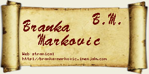 Branka Marković vizit kartica